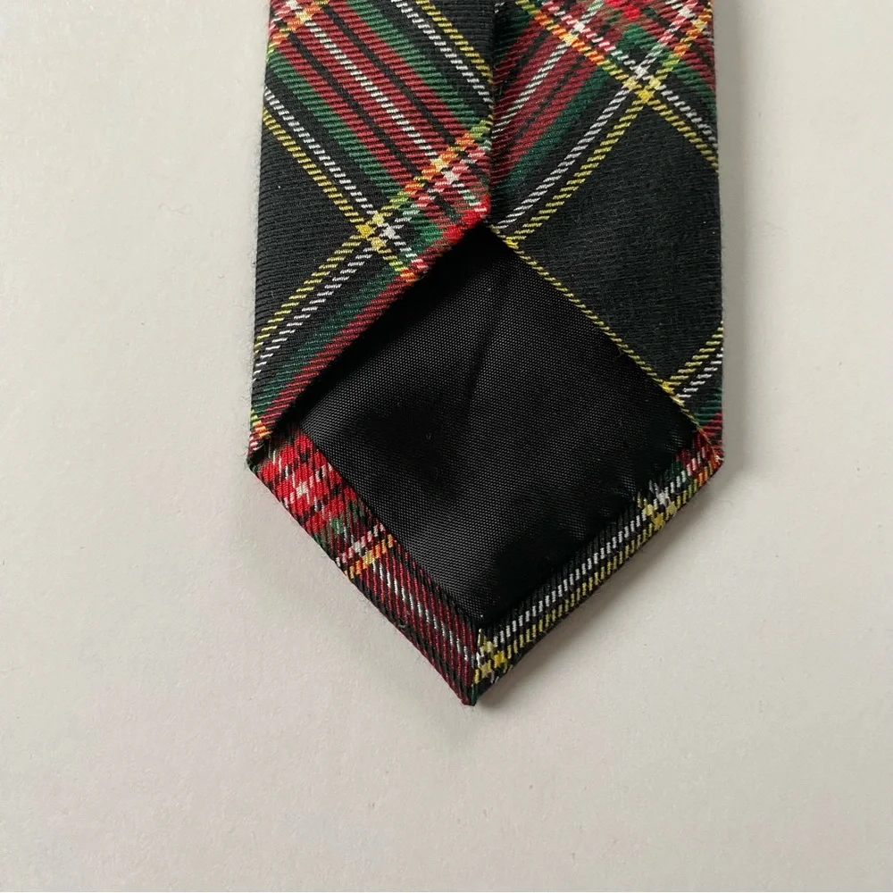 Crewcuts Tie Plaid Size 52” Age 10-17 Boys Preppy Black Green Red EUC Worn 1X